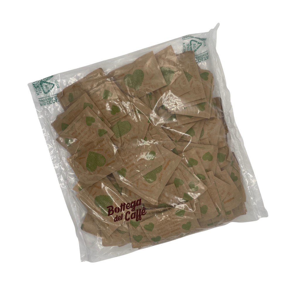 confezione di 100 buste di zucchero canna