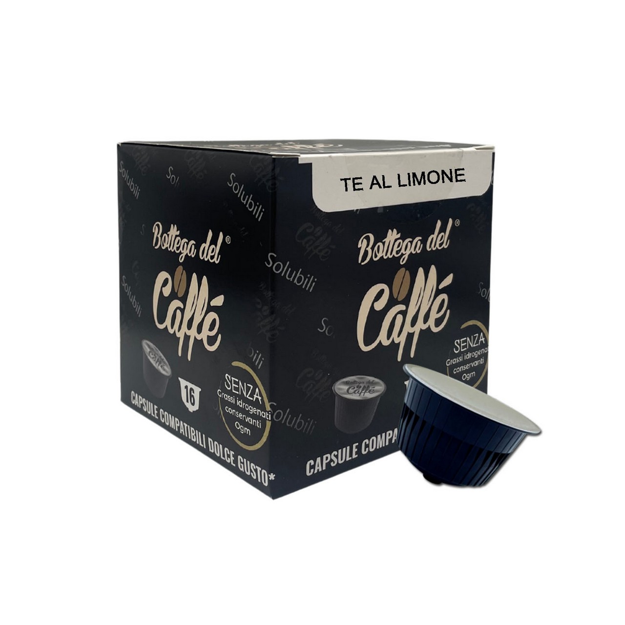 Scatola e capsula di solubile Nescafè Dolce Gusto al gusto Te al limone Bottega del Caffè
